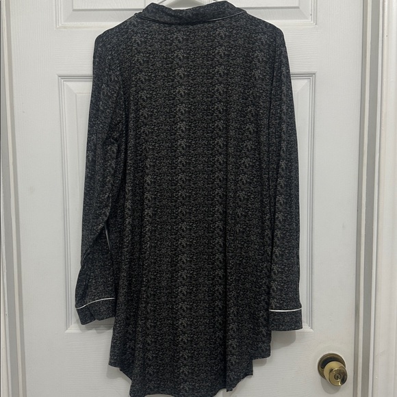 Nine West Gray Button-Up Pajama Dress - Picture 6 of 6